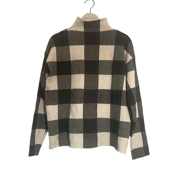 Tahari Mock Neck Plaid Sweater - Picture 5 of 8